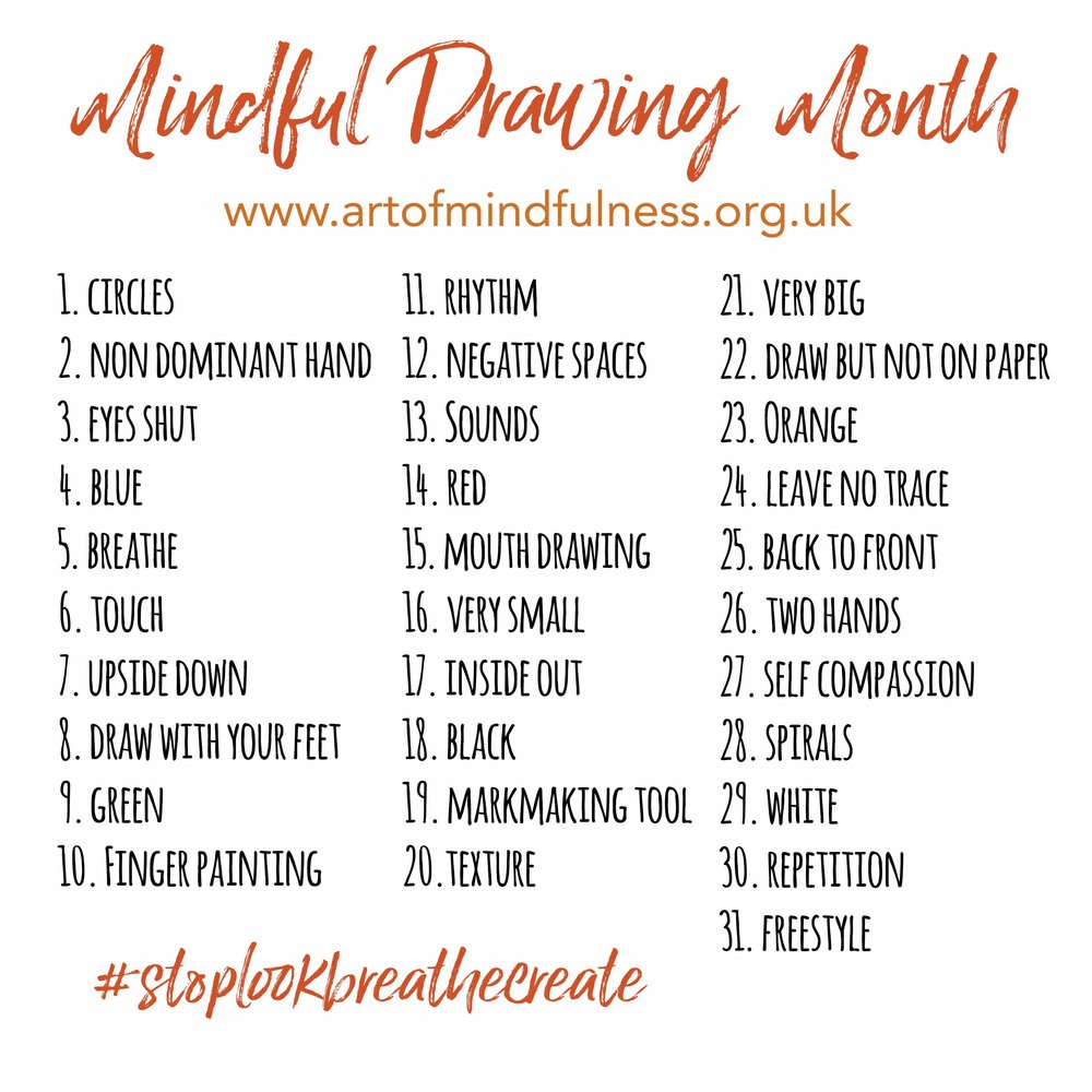 1000x1000 guidelines for practice during the mindful drawing challenge art - Drawing Challenge