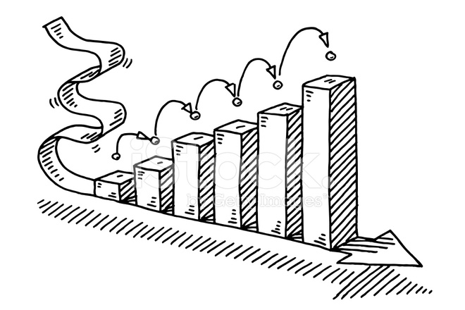 660x440 Success Business Bar Chart Arrow Drawing Stock Vector - Drawing Chart