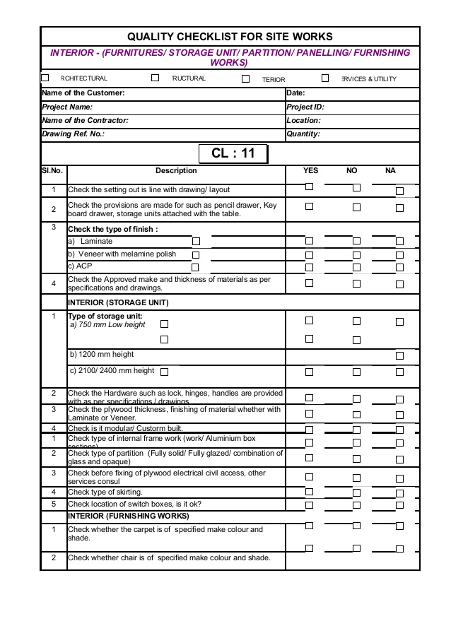 638x903 Checklist For Site Works - Drawing Checklist