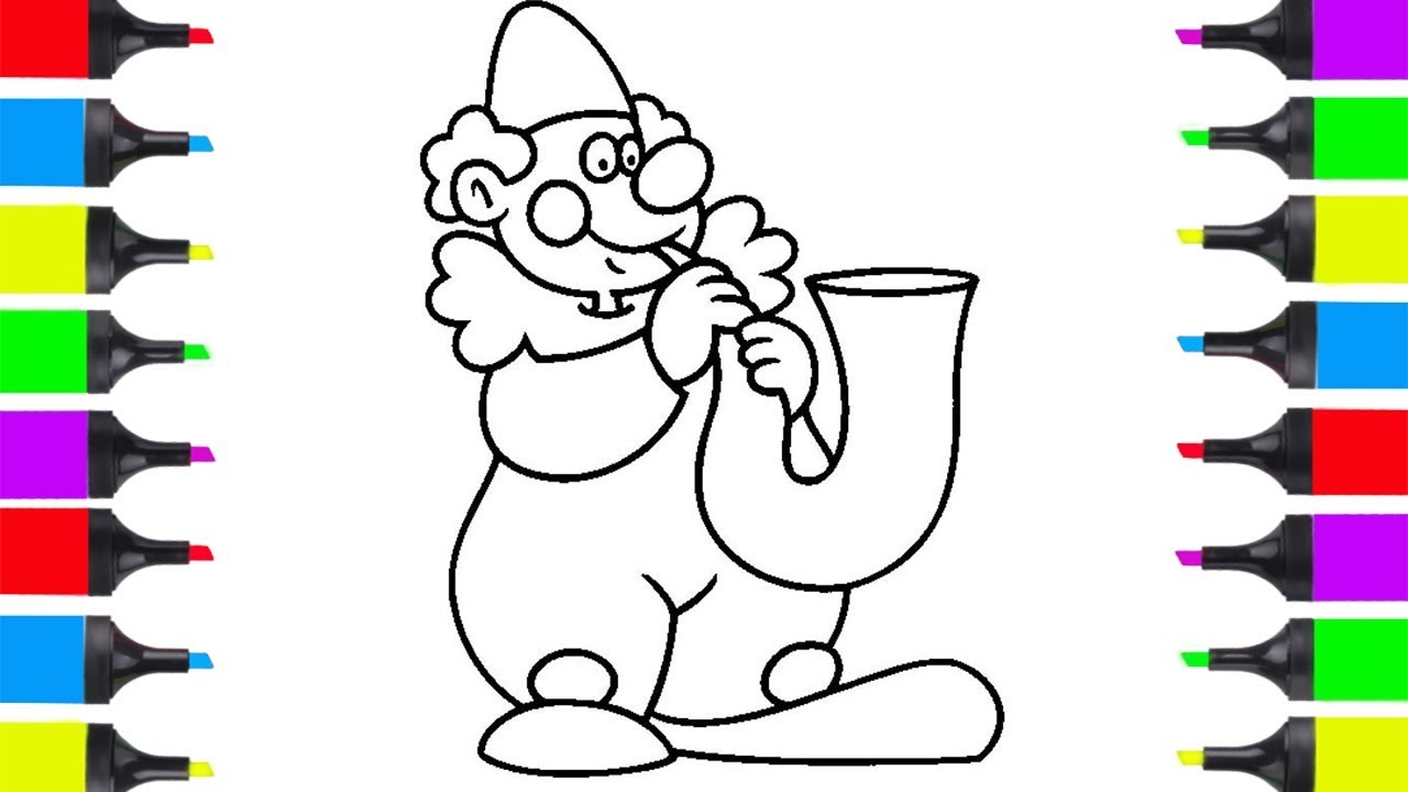1280x720 How To Draw Circus Clown Easy Coloring Pages For Kids Learn - Drawing Circus
