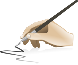 299x249 Drawing Hand Clip Art - Drawing Clipart