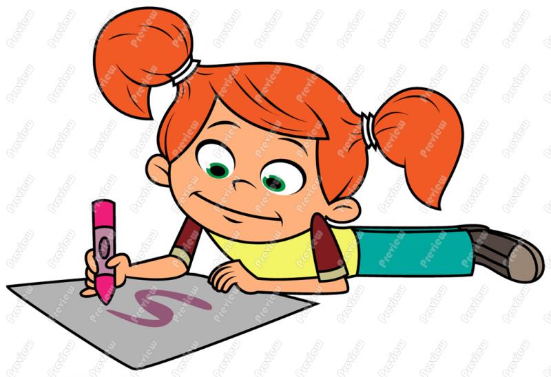 800x548 Girl Drawing Clipart - Drawing Clipart
