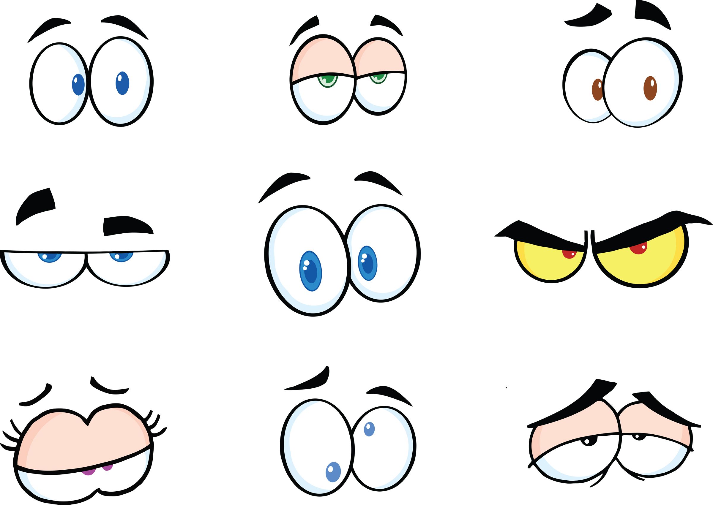 2400x1701 Funny Cartoon Eyes Clipart - Drawing Clipart Free