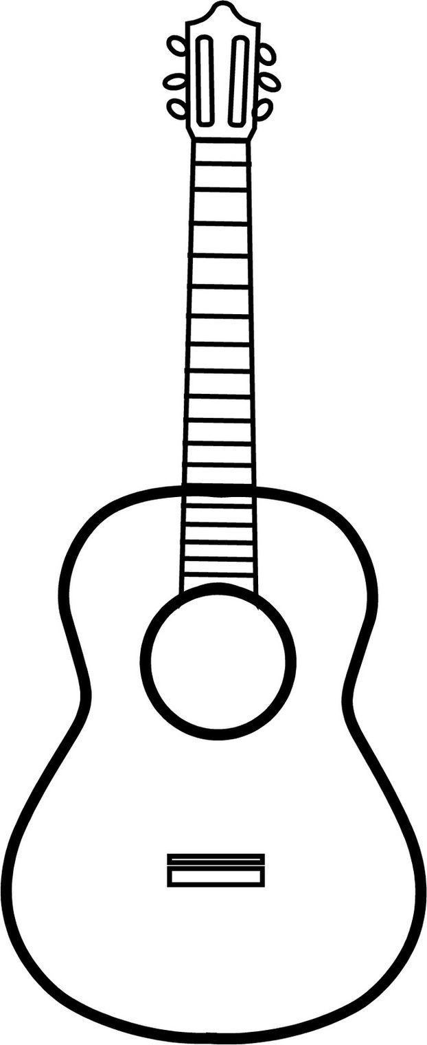 622x1520 Guitar Line Drawing Clipart - Drawing Clipart Free