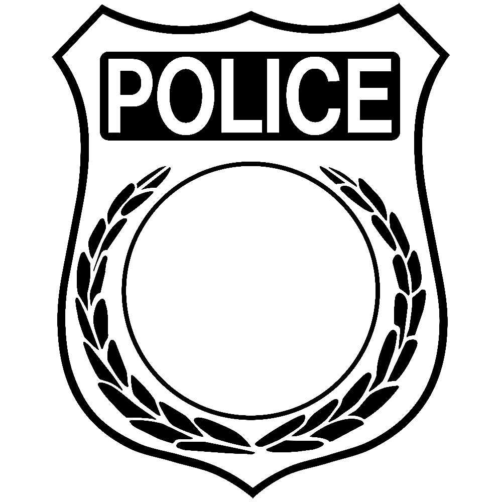 1000x1000 How To Draw A Police Badge Group With Items - Drawing Clipart Free