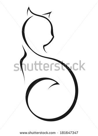 338x470 Cat Outline Clipart Free Collection - Drawing Clipart Free
