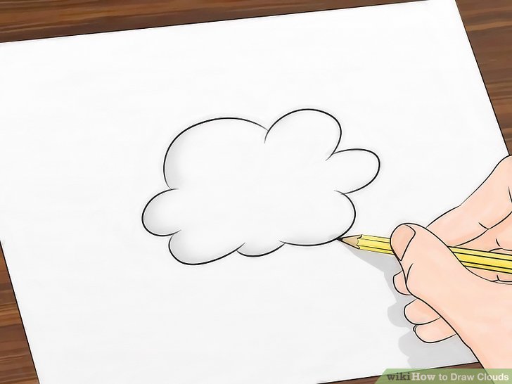 728x546 How To Draw Clouds Steps - Drawing Clouds With Pencil