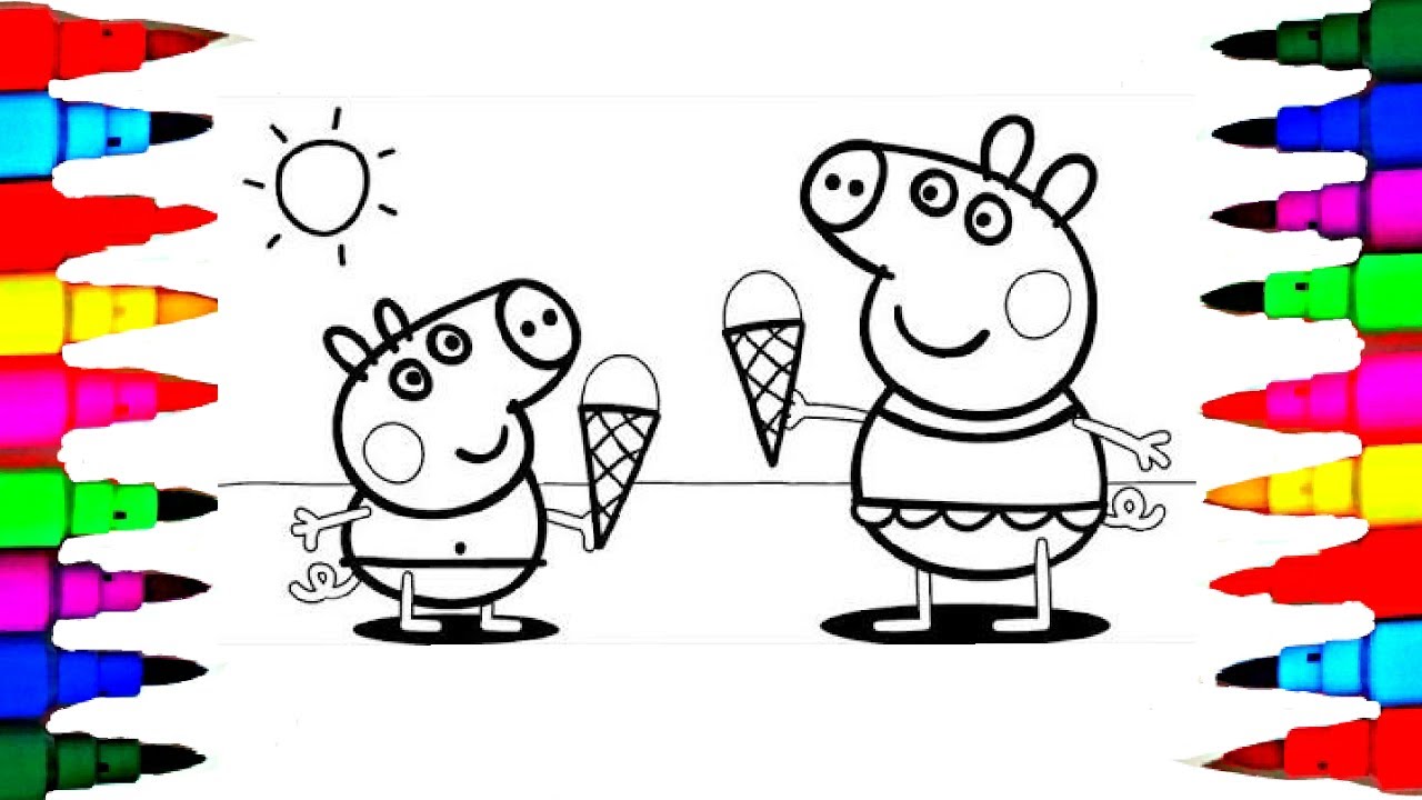 1280x720 Learn Art L How To Draw And Color L Peppa Pig Drawing Coloring - Drawing Coloring