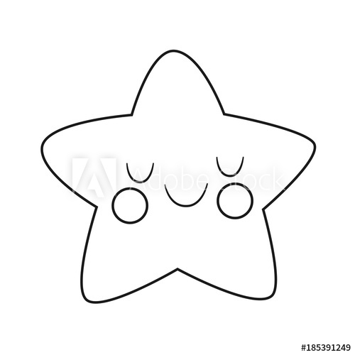 500x500 Cute Star Drawing Coloring Pages For Kids Vector Stock - Drawing Coloring Pages