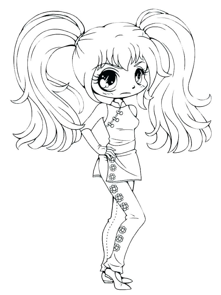 750x1000 Anime Drawing Coloring Pages For Girls Cute Girl Books Black - Drawing Coloring Pages