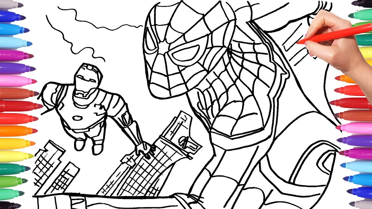 1280x720 Spider Man And Iron Man Coloring Pages Drawing Coloring - Drawing Coloring Pages