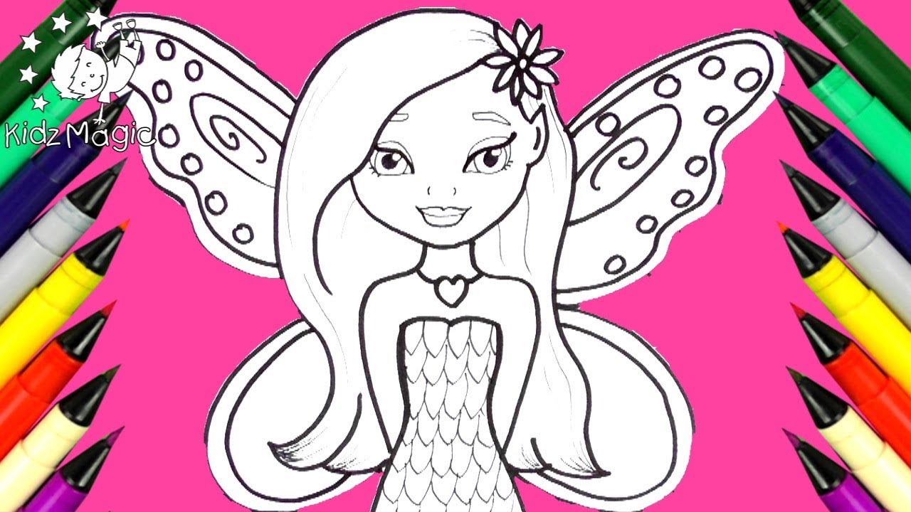 1280x720 Coloring Pages Draw And Color A Fairy For Kids Learn To Color - Drawing Coloring Pages
