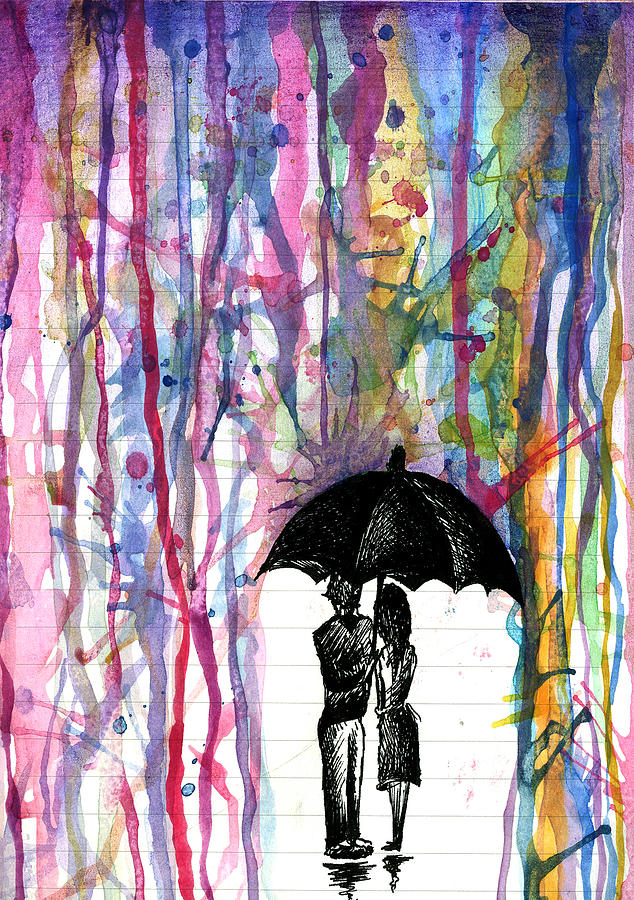 634x900 Colour Rain Drawing - Drawing Colour