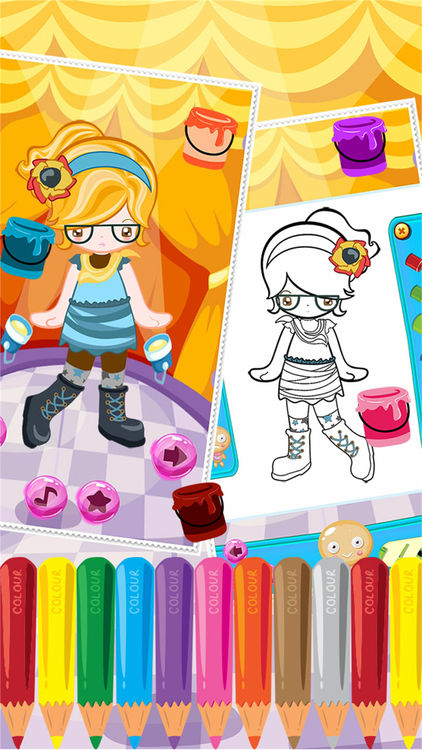 422x750 Little Girl Fashion Coloring World Drawing Educational Kids Game - Drawing Colour Game