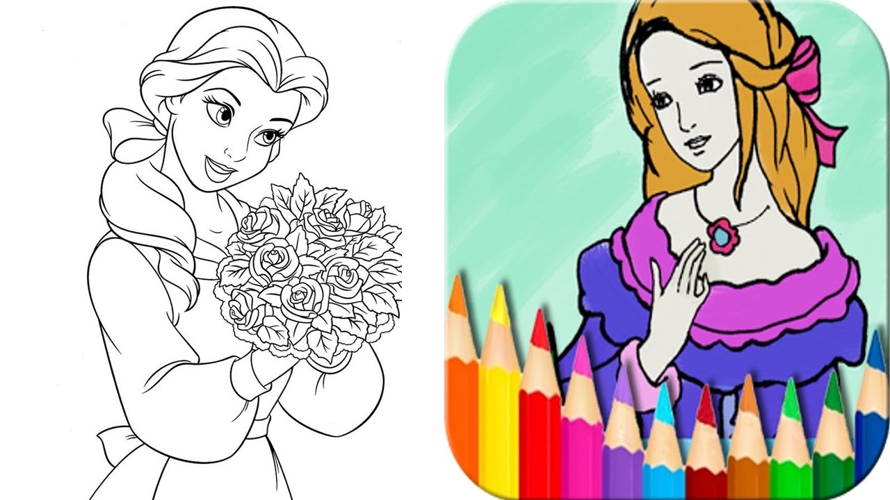 1280x720 Princess Coloring Book - Drawing Colour Game