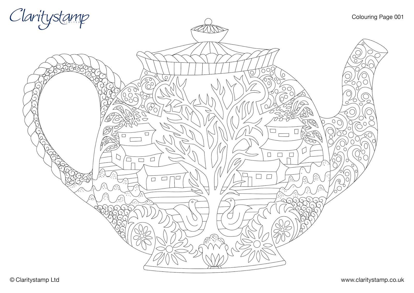 1600x1131 Teapot Coloring - Drawing Colour Game