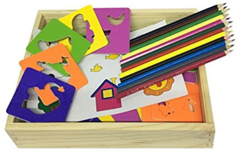 832x537 Akrobo Wooden Educational Drawing Game Combination Set With Colour - Drawing Colour Game