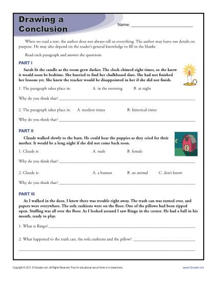 425x550 drawing conclusions worksheets for grade - Drawing Conclusions