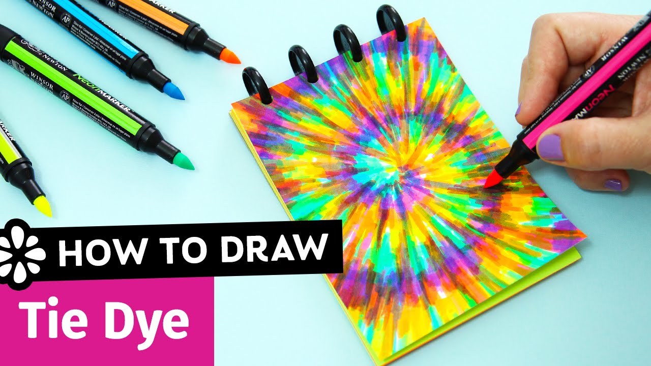 1280x720 how to draw tie dye easy diy notebook cover sea lemon - Drawing Cover