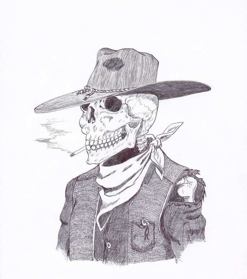 841x949 Cowboy Skull Tattoo Drawing Tattoo Ideas - Drawing Cowboy