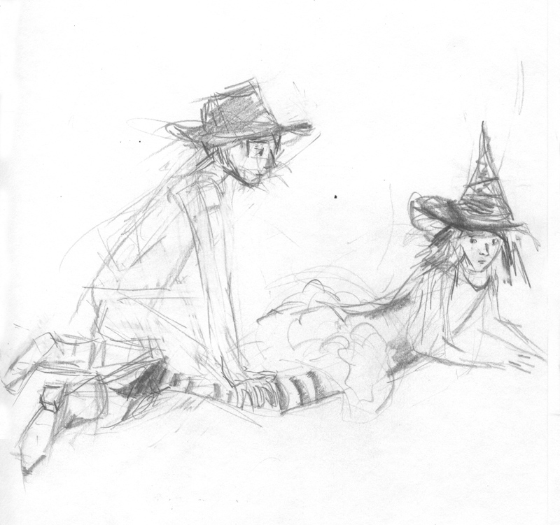 800x751 witches and cowboys - Drawing Cowboy