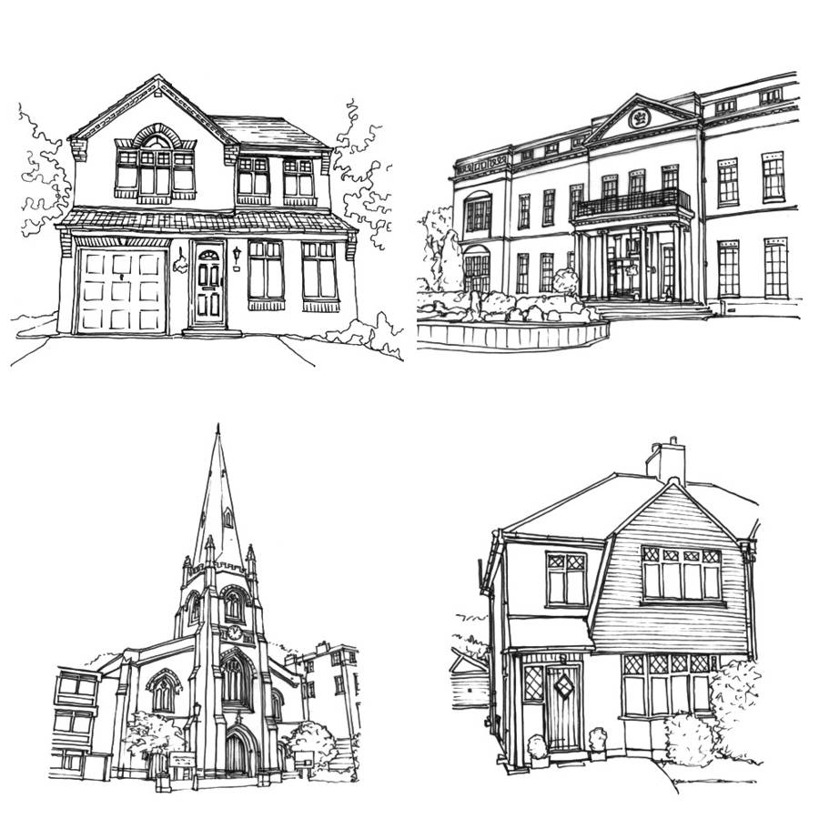 900x900 Personalised Wedding Illustration Crate - Drawing Crate