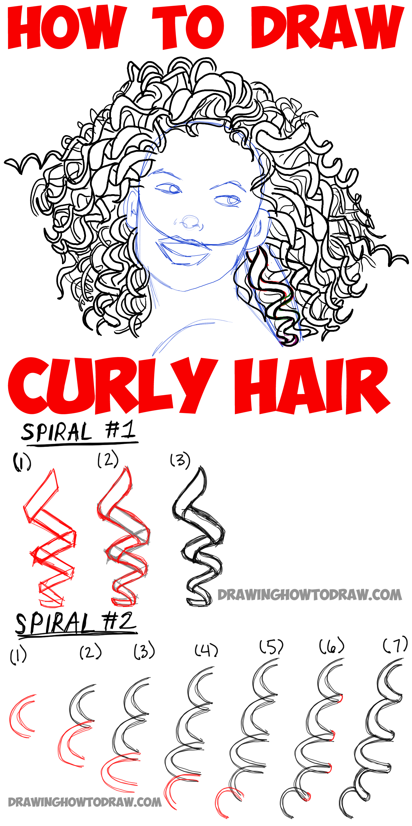 1370x2744 how to draw curly hair drawing spiral curls tutorial - Drawing Curls