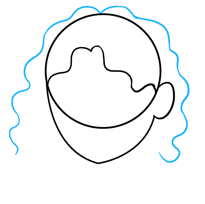 680x678 how to draw curly hair really easy drawing tutorial - Drawing Curls