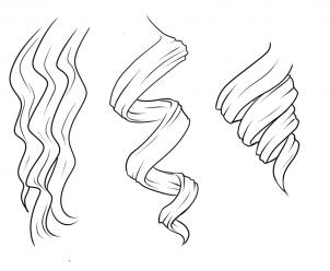 302x248 drawing printout how to draw curly hair, draw curls - Drawing Curls