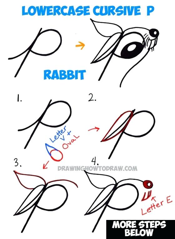 560x765 cursive capital letter r how to draw cartoon bunny rabbit - Drawing Cursive Letters