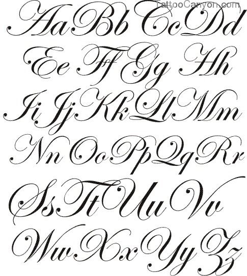 Fancy Cursive Alphabet Chart