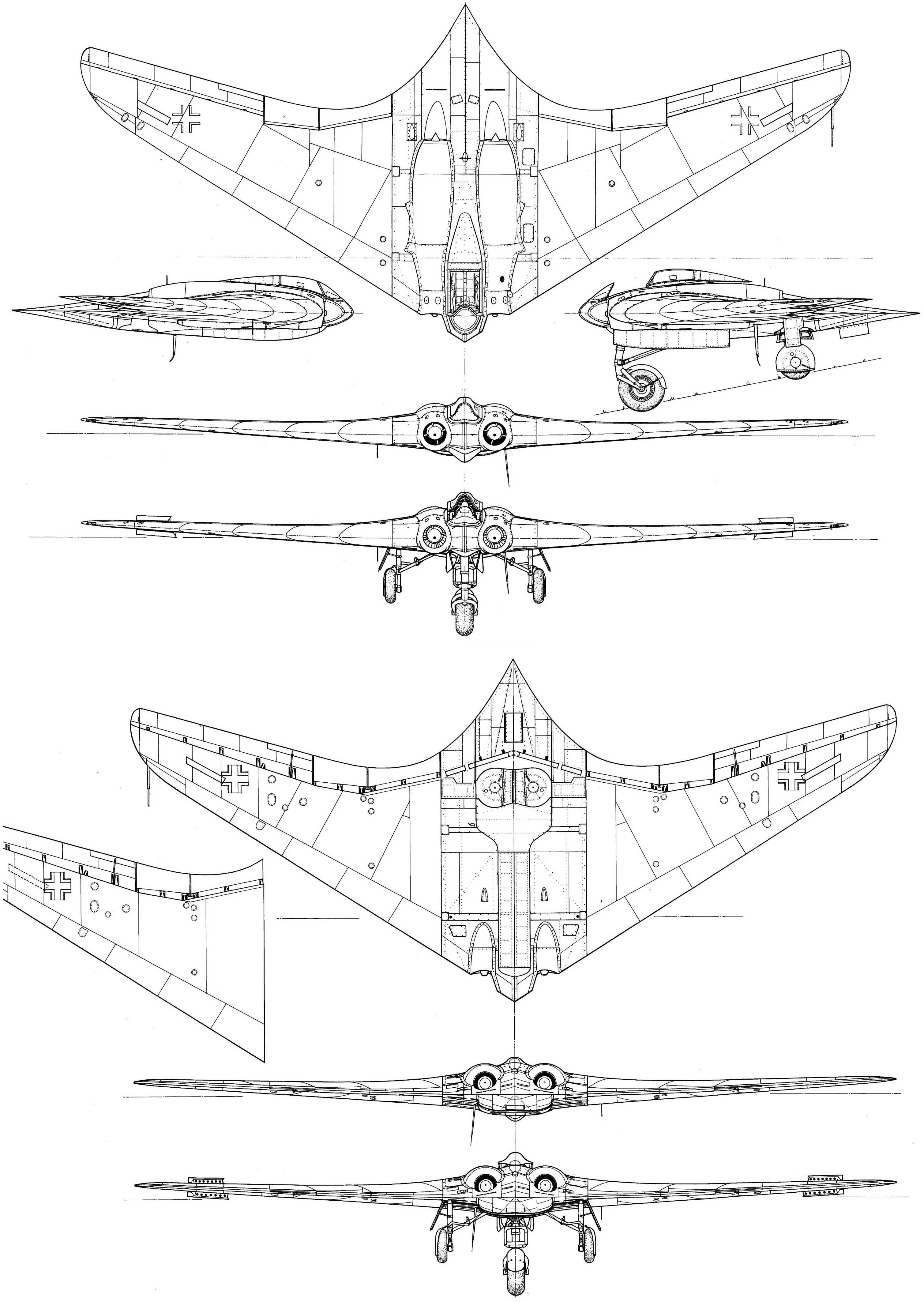3018x4252 horten ho blueprint - Drawing Database