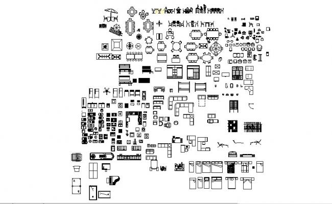 650x400 multiple dining table and furniture blocks cad drawing details dwg - Drawing Dining Table