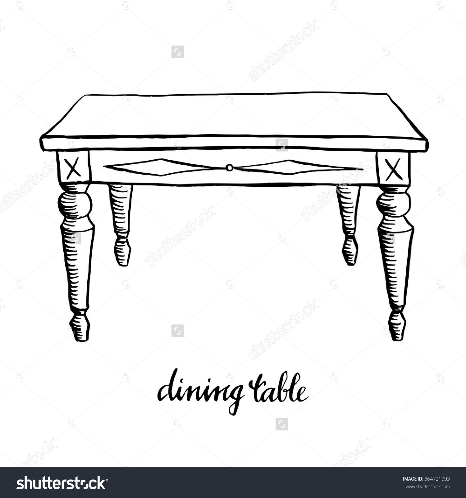 1500x1600 vintage dining table vintage furniture interior design elements - Drawing Dining Table