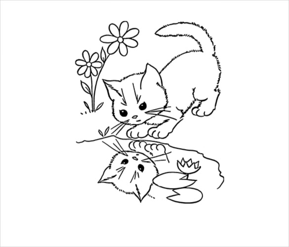 585x500 cat drawings template free pdf documents format download - Drawing Download