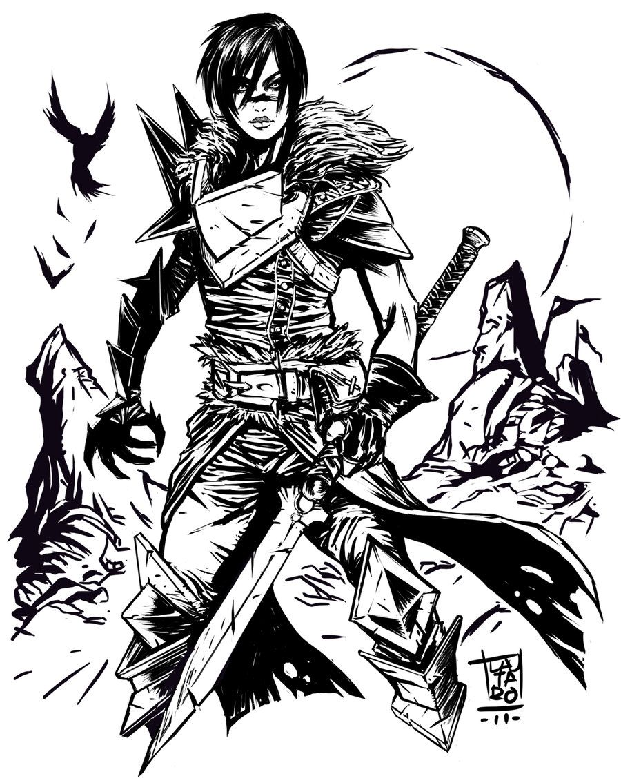 900x1134 Okamimars Amazing Drawing Of Female Hawke - Drawing Dragon Age