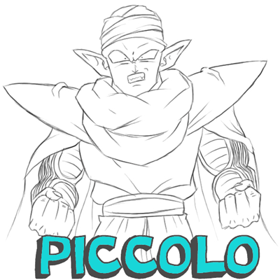400x400 how to draw piccolo from dragon ball z with easy step - Drawing Dragon Ball Z Characters