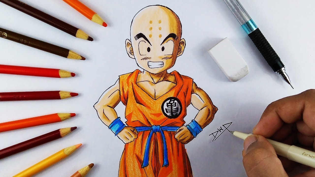 1280x720 How To Draw Krillin From Dragon Ball Z - Drawing Dragon Ball Z Characters
