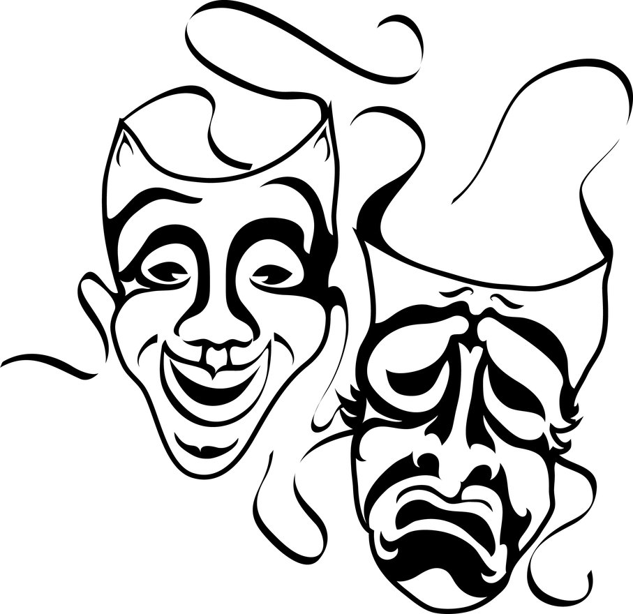 907x880 how to draw drama masks - Drawing Drama