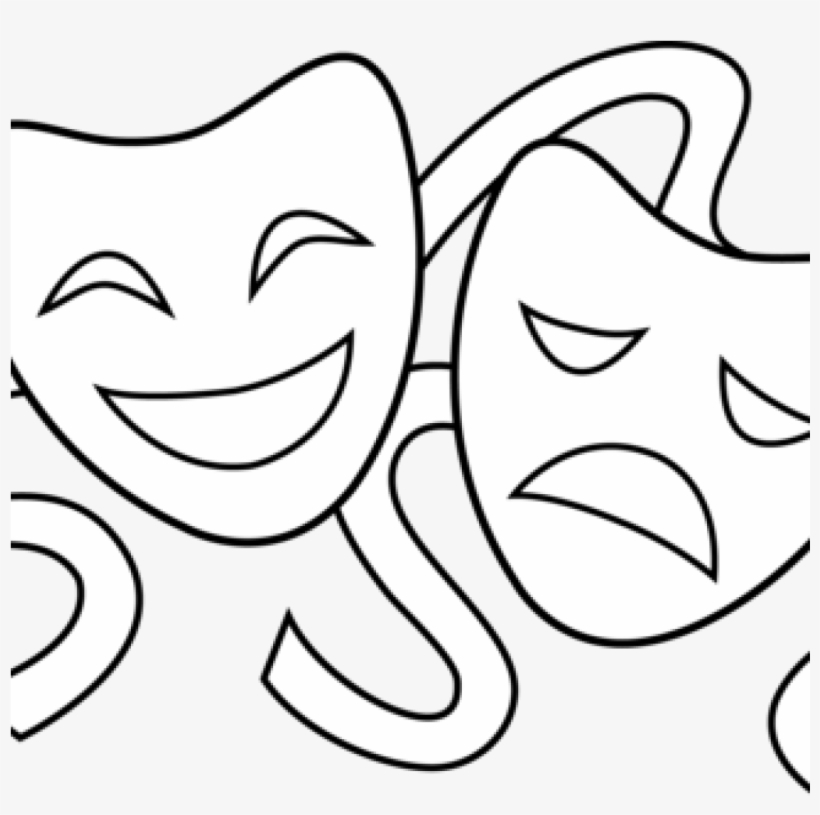 820x815 theater masks clipart clip art drama masks theater - Drawing Drama