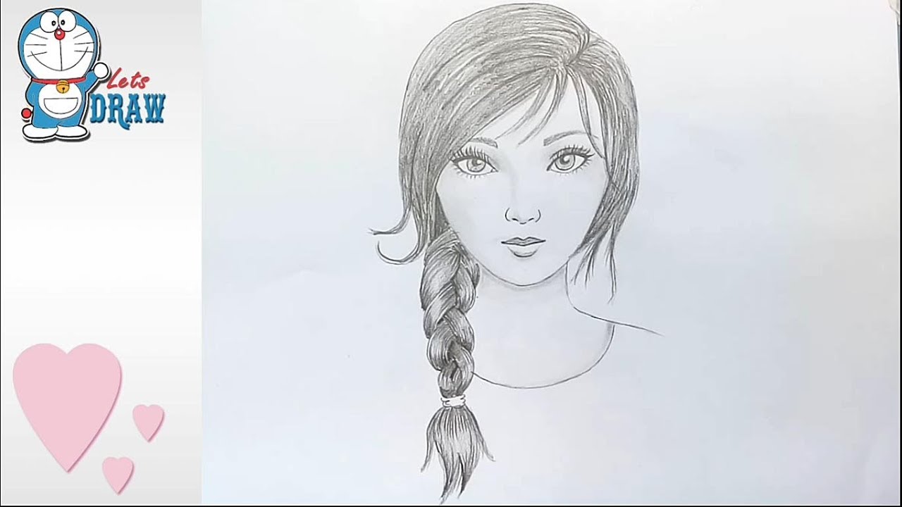 1280x720 How To Draw A Girl Face With Pencil For Beginners - Drawing Drawing Girl