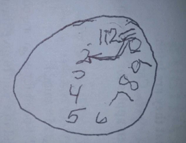 634x490 clock drawing that helps reveal dementia daily mail online - Drawing Drawing Images