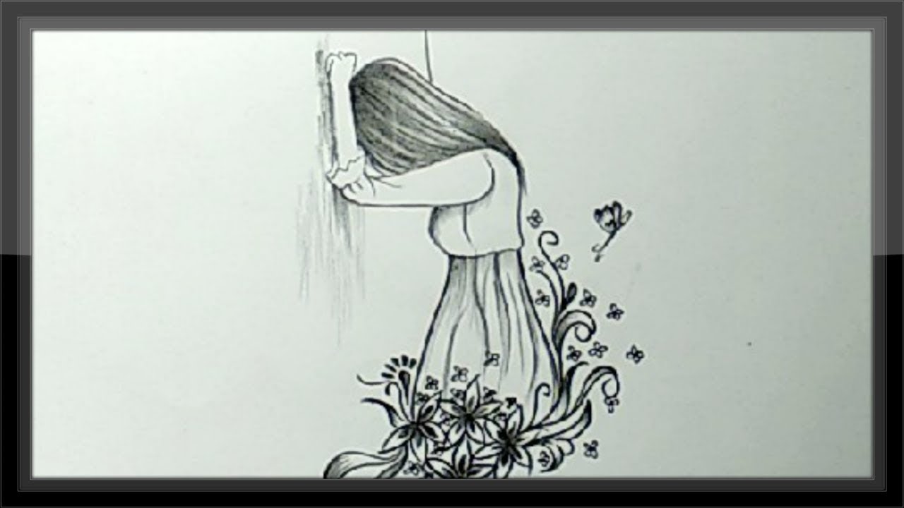 1280x720 Cool Pencil Drawing A Beautiful Sad Girl Picture Easy - Drawing Drawing Pictures