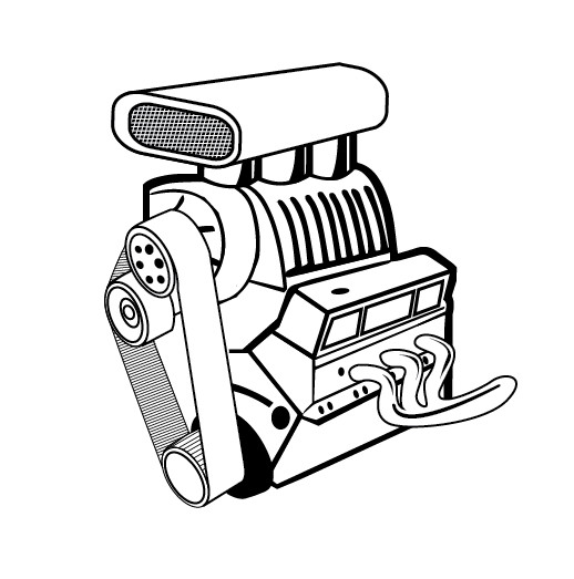 518x523 Engine Drawing, Pencil, Sketch, Colorful, Realistic Art Images - Drawing Engine