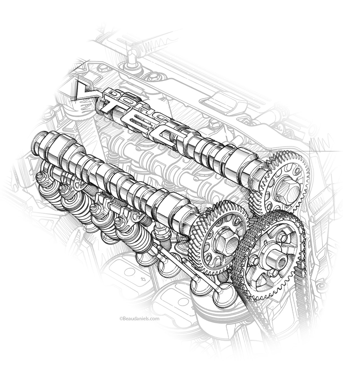 1200x1281 Technical Illustration, Beau And Alan Daniels - Drawing Engine