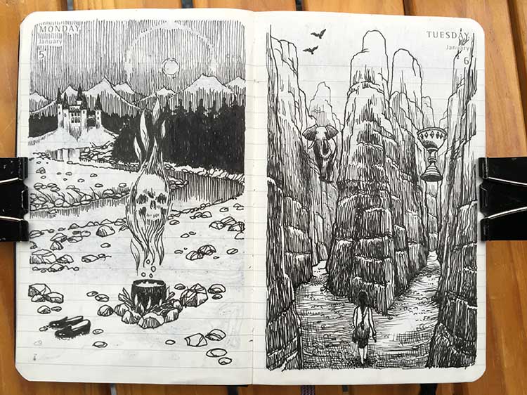 750x562 waking up a sleeping imagination nina johansson - Drawing Everyday