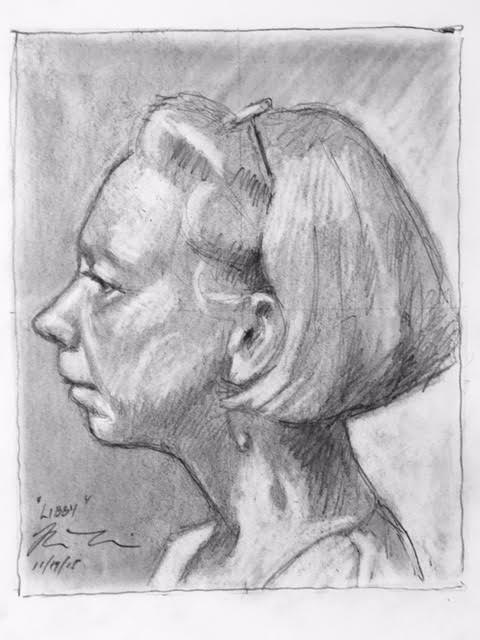 480x640 Profile Portrait Demonstrations Drawing On The Right Side - Drawing Examples