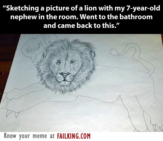 540x469 Drawing A Lion - Drawing Fails