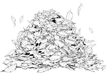 418x295 Just Add A Little Trick! How To Draw Leaves Pile With Falling - Drawing Fall Leaves Step By Step