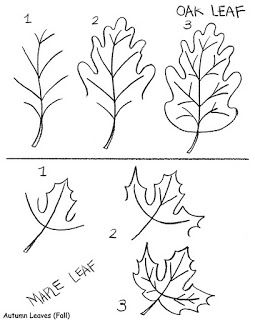 255x320 How To Draw A Maple Leaf And An Oak Leaf Inkspired Musings - Drawing Fall Leaves Step By Step